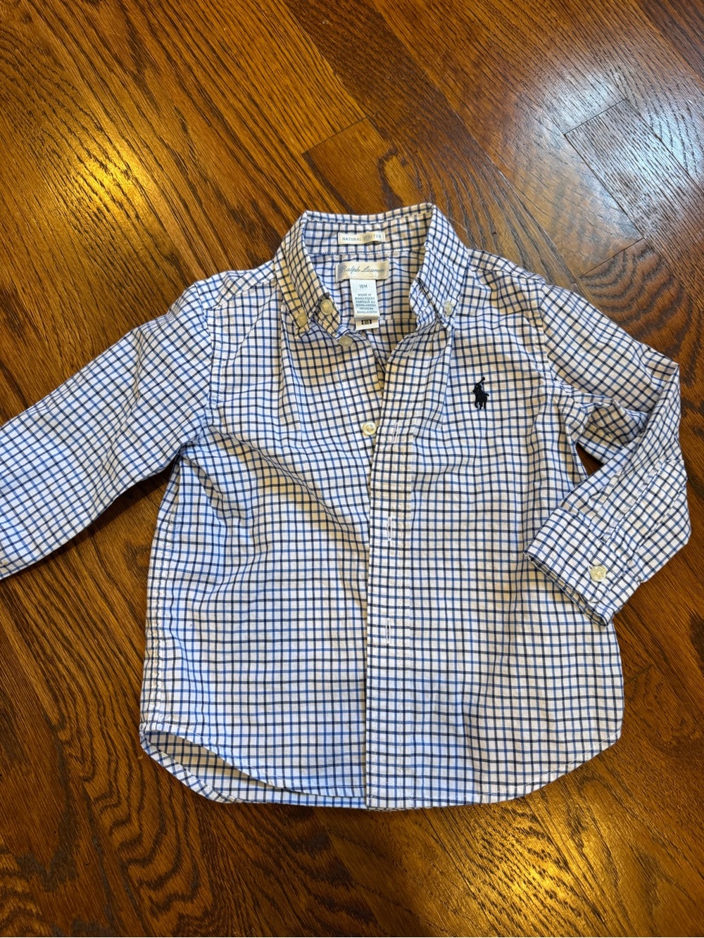Ralph Lauren Blue Label White & Blue Checked Button-Down Shirt